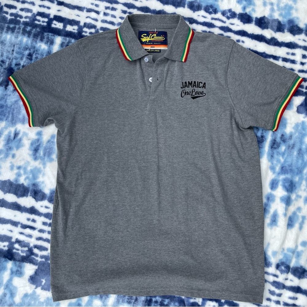 SURF CLASSICS 🔥 JAMAICA ONE LOVE 🇯🇲 retro polo style shirt 2010 🔥 Men’s 2XL